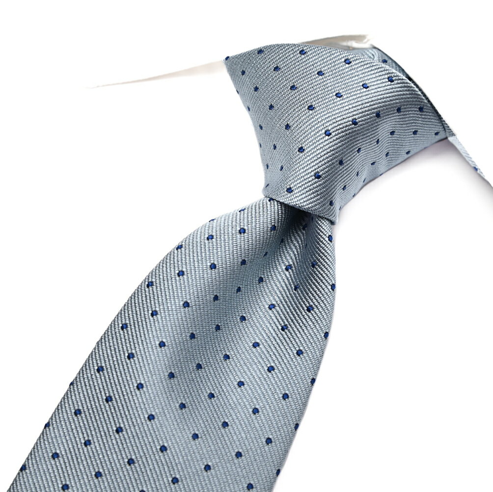 【クリアランス】【半額以下】 ジョルジオ アルマーニ GIORGIO ARMANI ネクタイ オールシーズン メンズ シルク 100% ドット ブルーグレー イ...