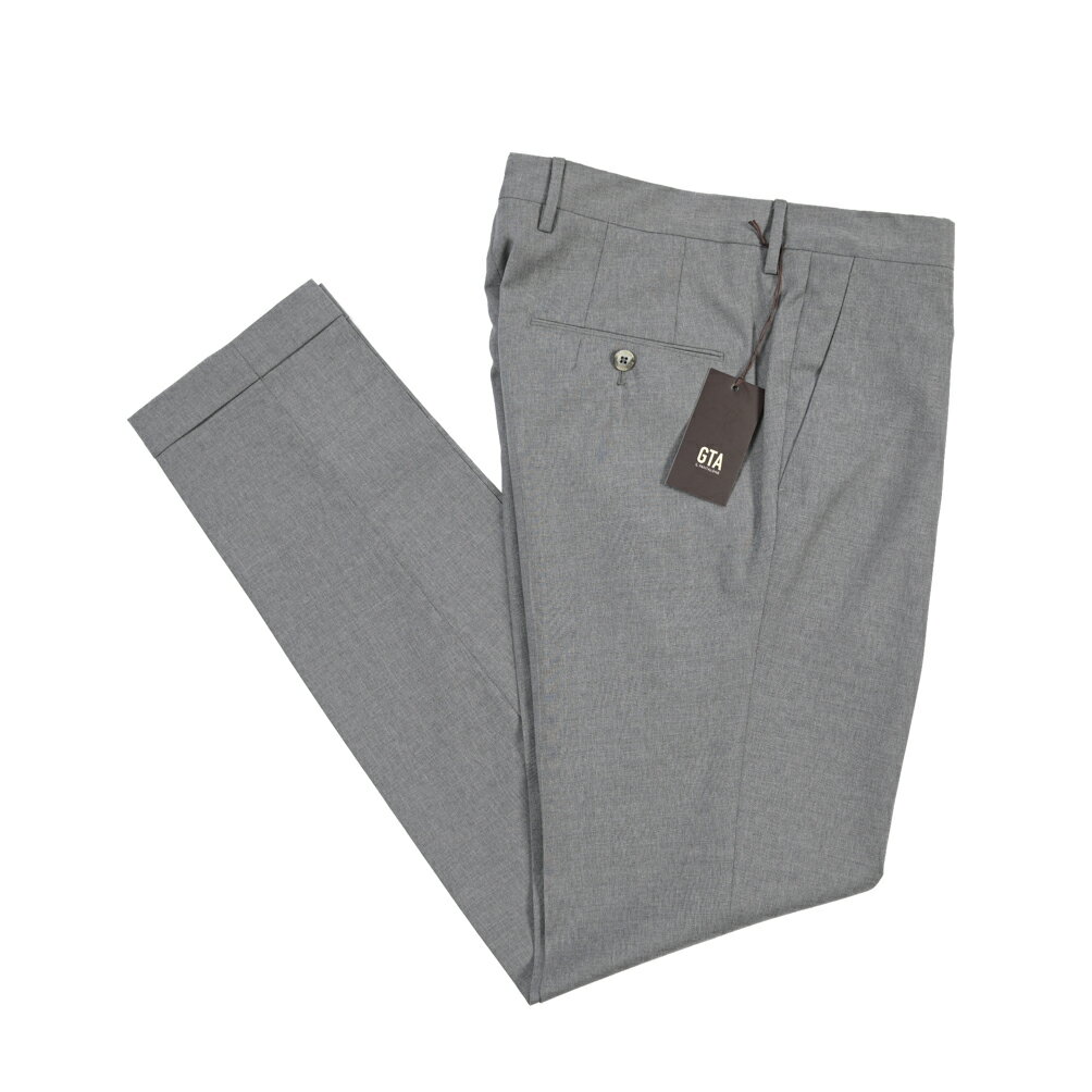 樂天商城 - 【春夏先行セール】【40％OFF】 ジーティーアー GTA 772 L SLIM スリム ウールスラックス ワンタック パンツ 春夏 メンズ ウール 100% グレー イタリア ブランド
