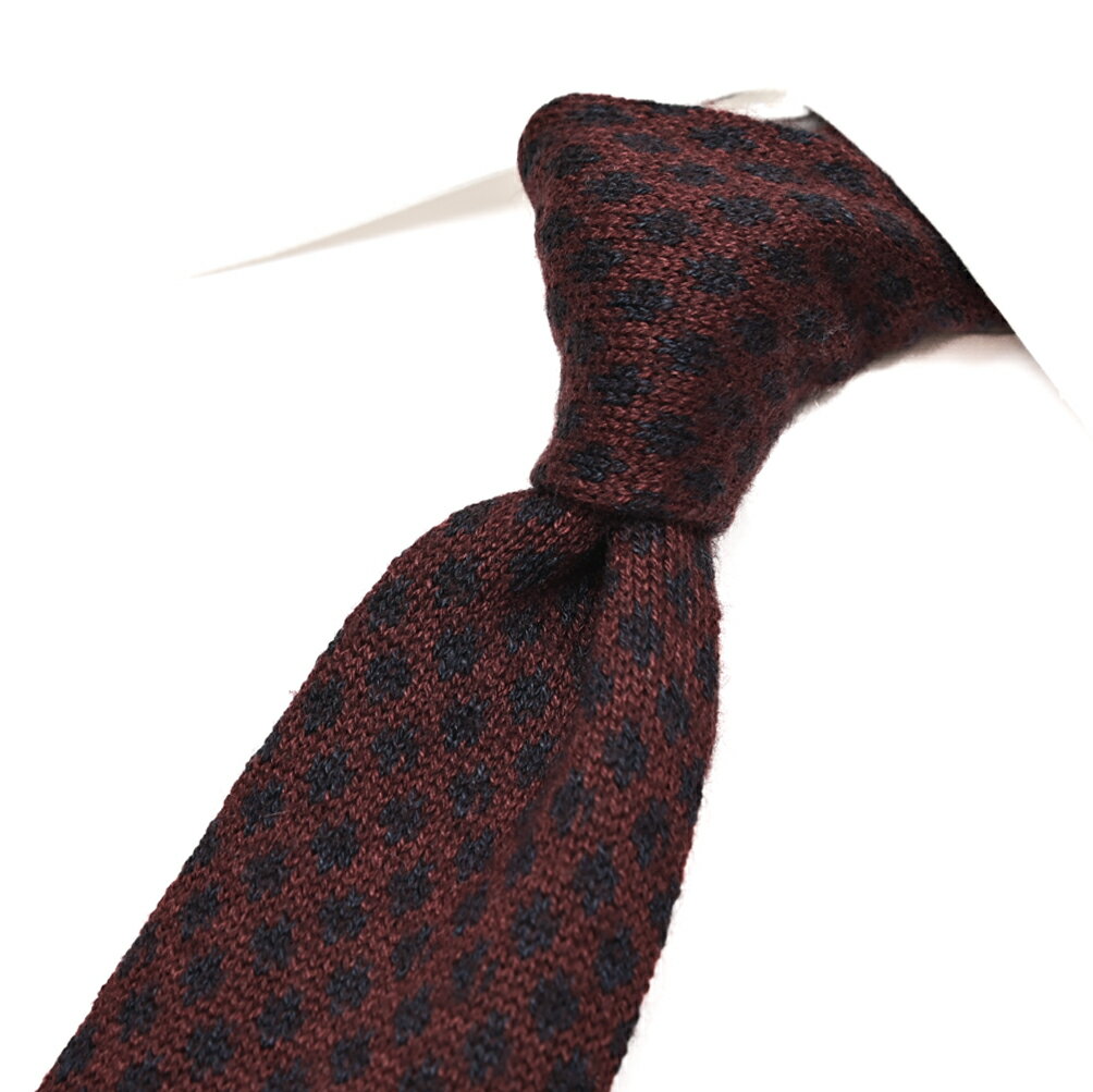 乐天商城 - 【スーパーSALE】【半額以下】 バルバ BARBA ネクタイ ニットタイ メンズ シルク カシミヤ 幾何柄 ワインレッド ネイビー イタリア ブランド MADE IN ITALY ビジネス ギフト プレゼント ラッピング無料