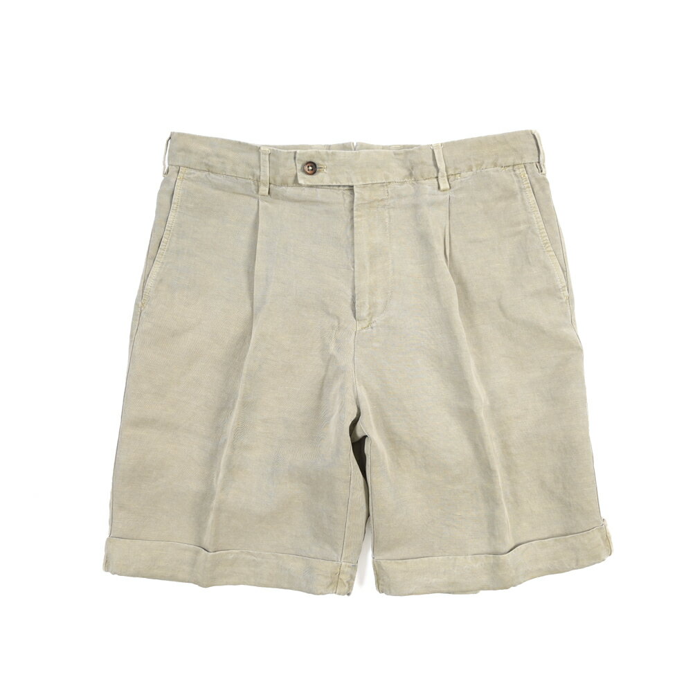 樂天商城 - 【春夏先行セール】【40％OFF】 ベルウィッチ BERWICH BERMUDA 1P-GD バミューダ 麻混 ショーツ ワンタック ハーフパンツ ショートパンツ 春夏 メンズ 製品染め リヨセル リネン グレー イタリア ブランド MADE IN ITALY