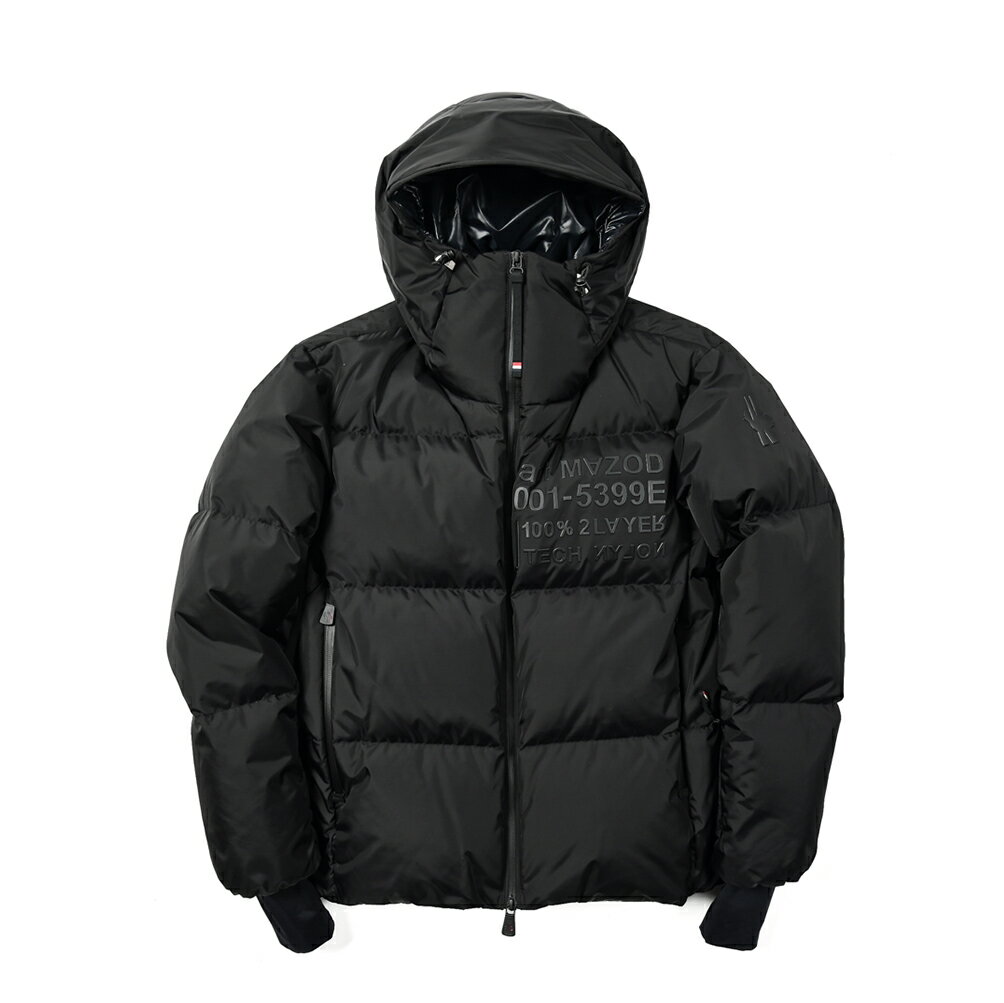 モンクレール MONCLER グルノーブル GRENOBLE 23-24AW MAZOD フディーダウンブルゾン スキージャケット 秋冬 メンズ アウター 2レイヤー撥水テクニカルナイロン ブラック エンボス加工ロゴ イタリア ブランド