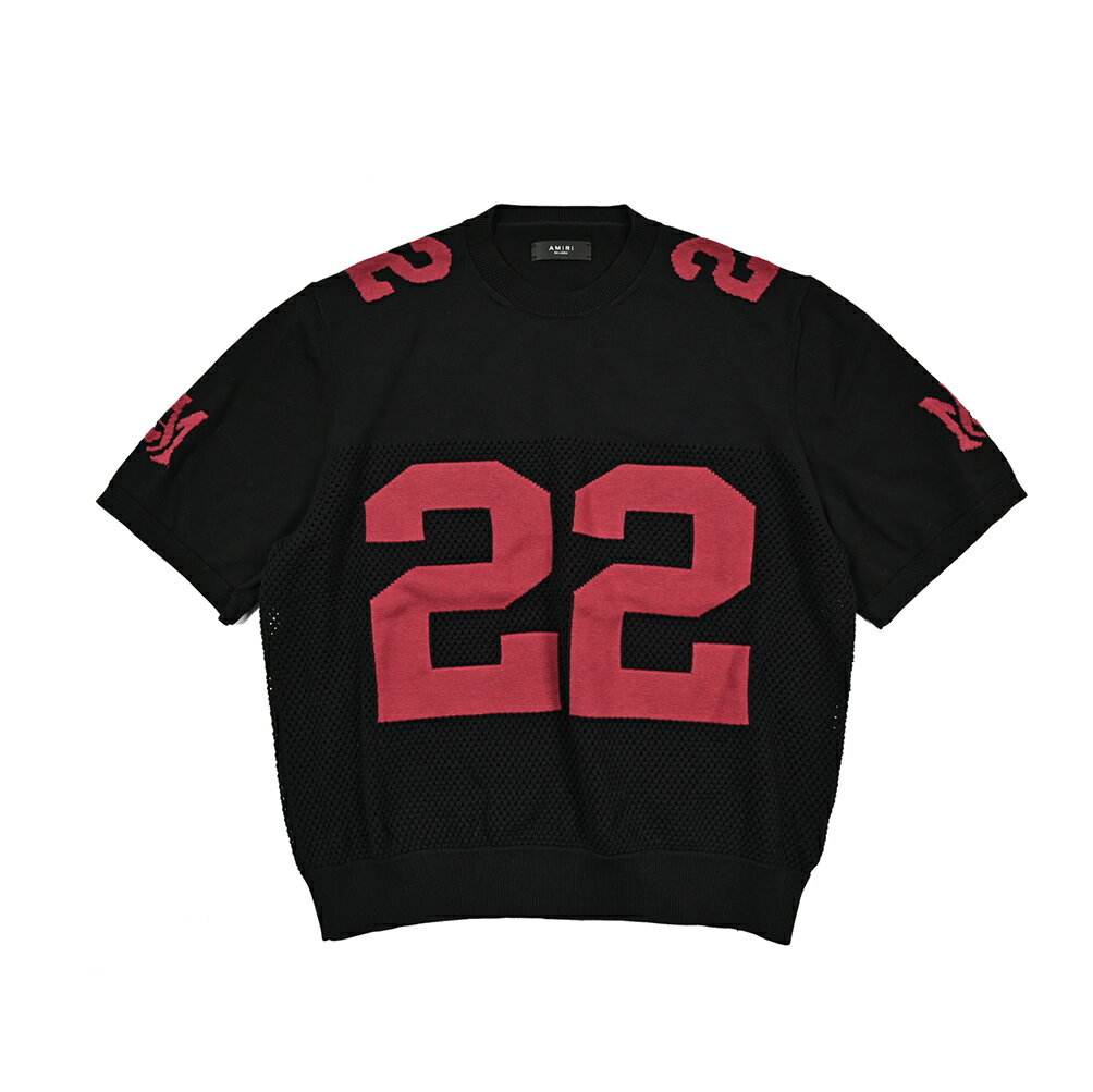 Rakuten - 【スーパーSALE】 アミリ AMIRI ニットTシャツ クルーネック ハイゲージ 半袖 春夏 メンズ コットン 100% ブラック アメリカ ブランド MADE IN ITALY