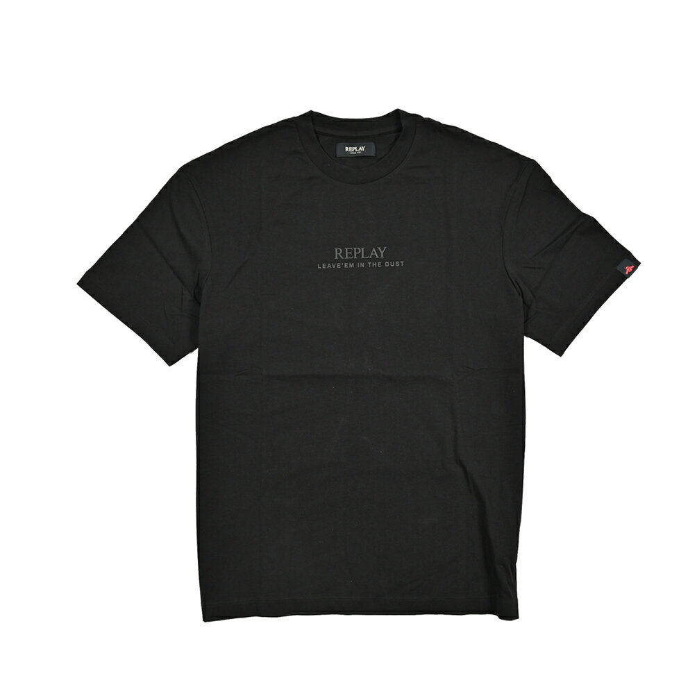 Rakuten - 【半額以下】【70％OFF】 リプレイ REPLAY ロゴ Tシャツ カットソー 半袖 クルーネック 春夏 メンズ コットン 100% ロゴ ブラック イタリア ブランド