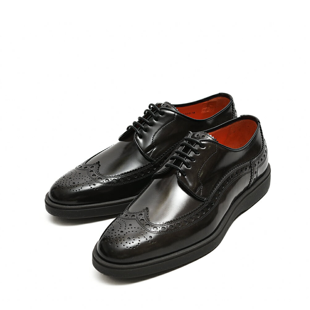 サントーニ ビジネスシューズ メンズ 【SALE】 サントーニ Santoni アンティークドレザー ブローグレースアップダービー ローカット シューズ ウィングチップ 外羽根式 メンズ グレイッシュ ブラウン イタリア ブランド MADE IN ITALY