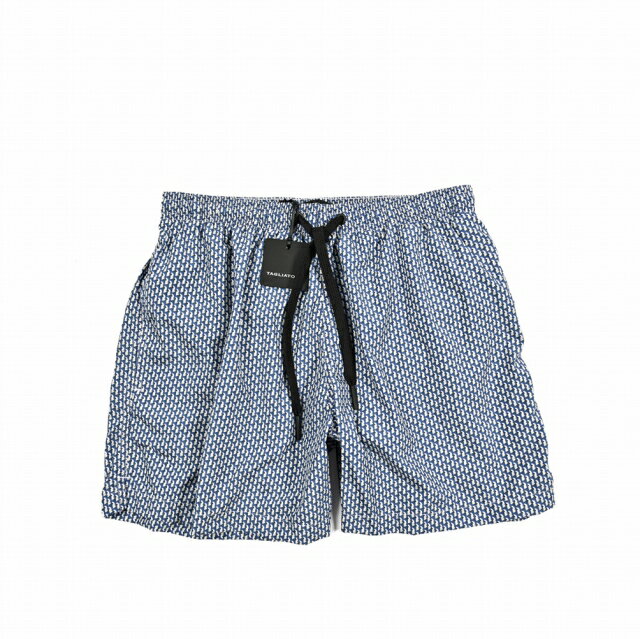 【P20倍】 タリアトーレ TAGLIATORE 【2025年 春夏新作】 水着 スイムウェア ショーツ 海パン ショートパンツ ウエストゴム ドローコード 春夏 メンズ ポリエステル 100% 総柄 ブルー イタリア ブランド MADE IN ITALY