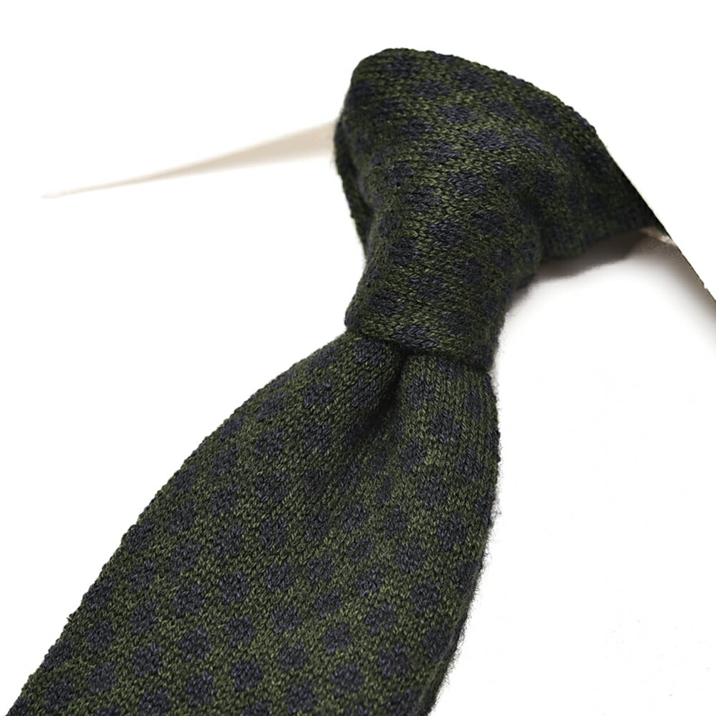 乐天商城 - 【スーパーSALE】【半額以下】 バルバ BARBA ネクタイ ニットタイ メンズ シルク カシミヤ 幾何柄 グリーン ネイビー イタリア ブランド MADE IN ITALY ビジネス ギフト プレゼント ラッピング無料