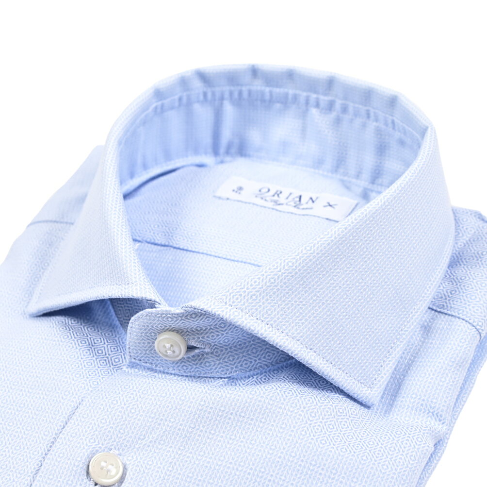 Other - 【スーパーSALE】 オリアン ORIAN Vintage Classic ヴィンテージ クラシック ドレスシャツ ワイシャツ ホリゾンタルカラー 長袖 メンズ コットン 100% 総柄 ブルー イタリア ブランド