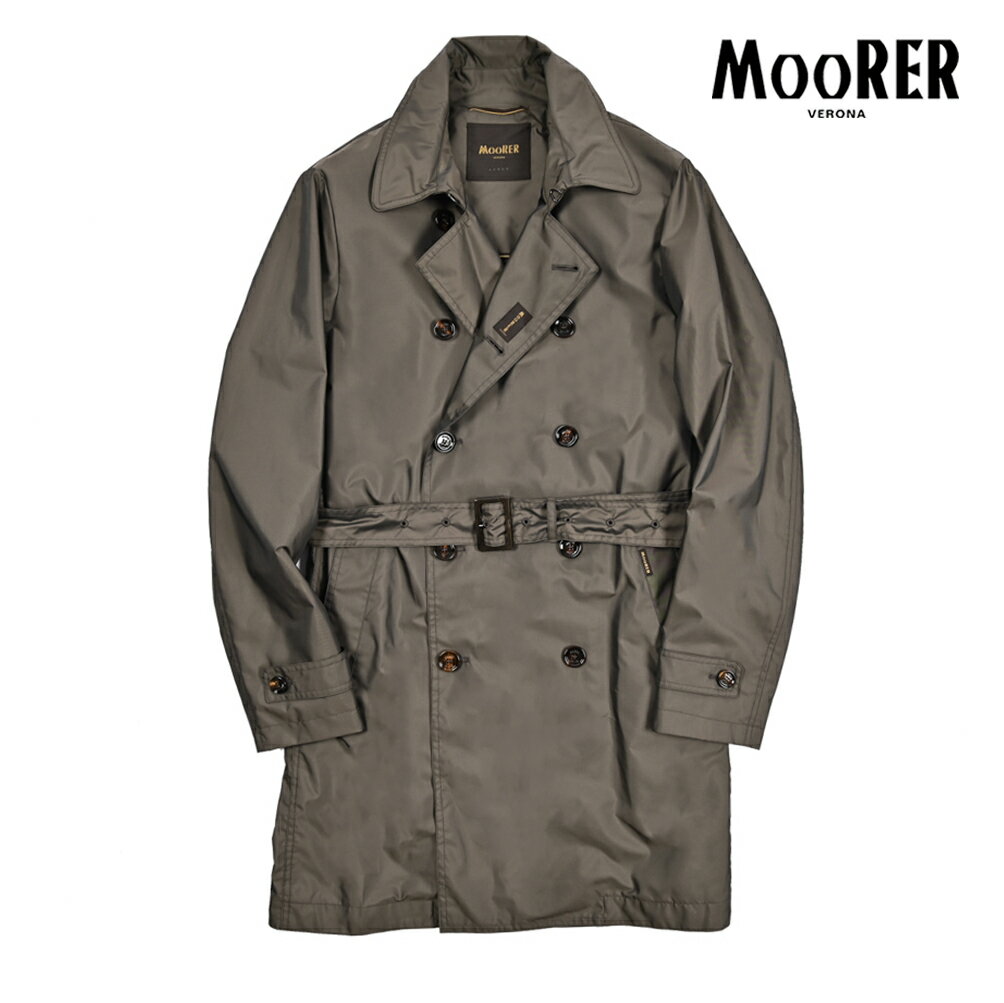 Rakuten - 【春夏先行セール】【半額以下】 ムーレー MOORER MELFI-WK トレンチコート スプリングコート ダブルブレスト 春夏 メンズ ライトアウター ACQUA RESISTANT 撥水透湿 ポリエステル 100% ブラウン イタリア ブランド MADE IN ITALY