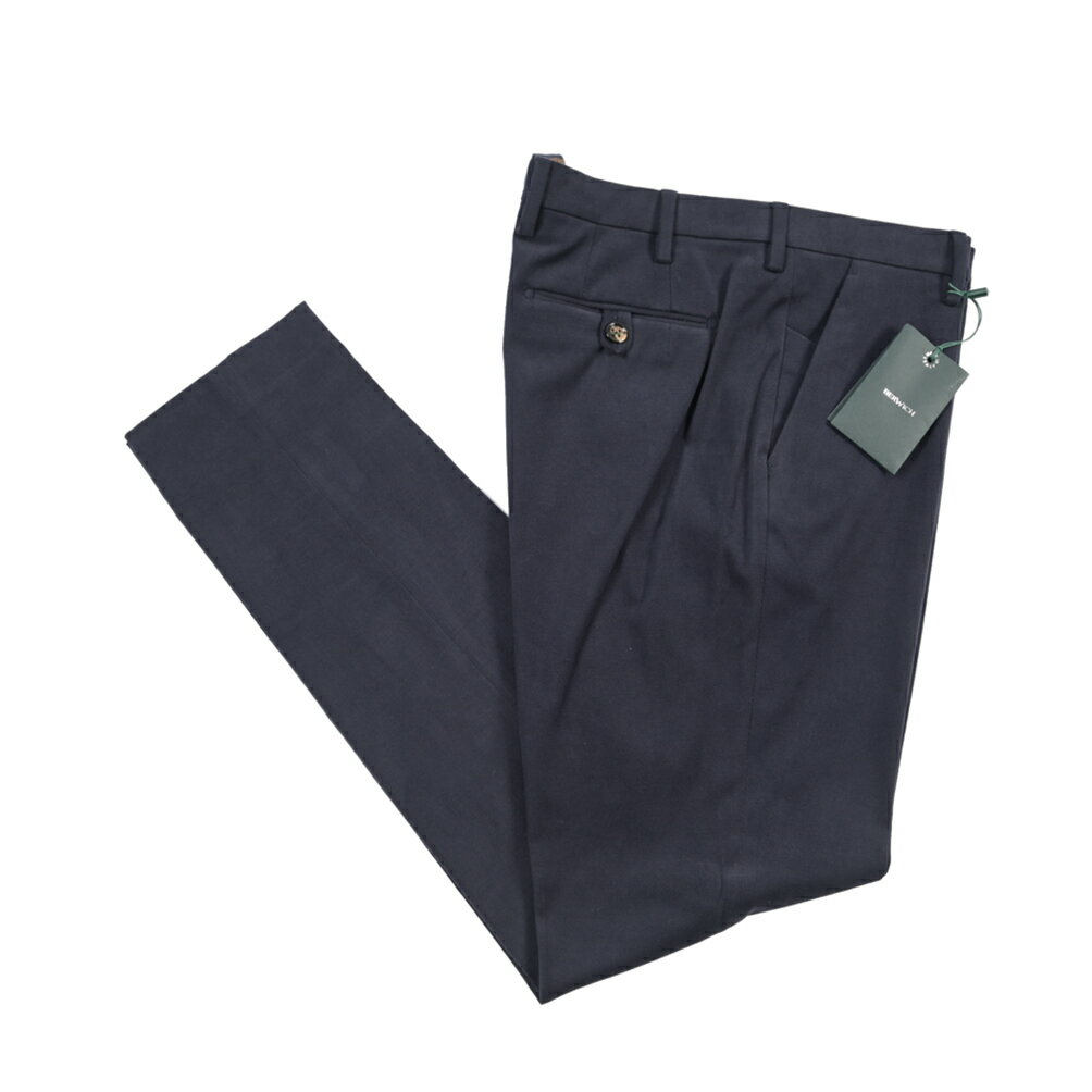 Easy-Fit Pants - ベルウィッチ BERWICH MORELLO モレロ コットンスラックス ノータック パンツ 秋冬 春 3シーズン メンズ コットン ストレッチ ネイビー イタリア ブランド MADE IN ITALY