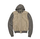 【SALE】 ムーレー MOORER FRANS-URM 異素材コンビ ジップジップアップブルゾン レザー×ニット フーディージャケット 春 秋 3シーズン メ...
