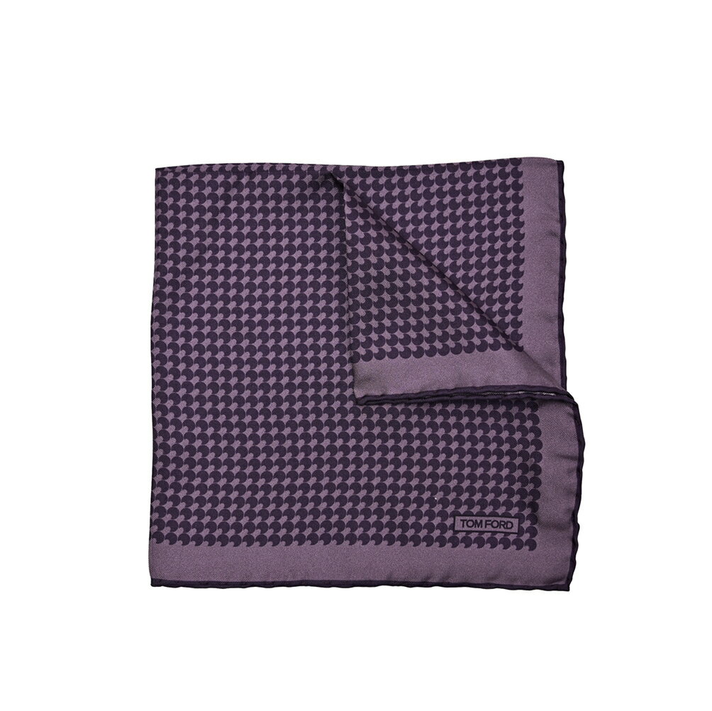 トムフォード TOM FORD ポケットチーフ メンズ シルク 100% 総柄 パープル イタリア ブランド MADE IN ITALY フォーマル パーティー 結婚式 ギフト プレゼント