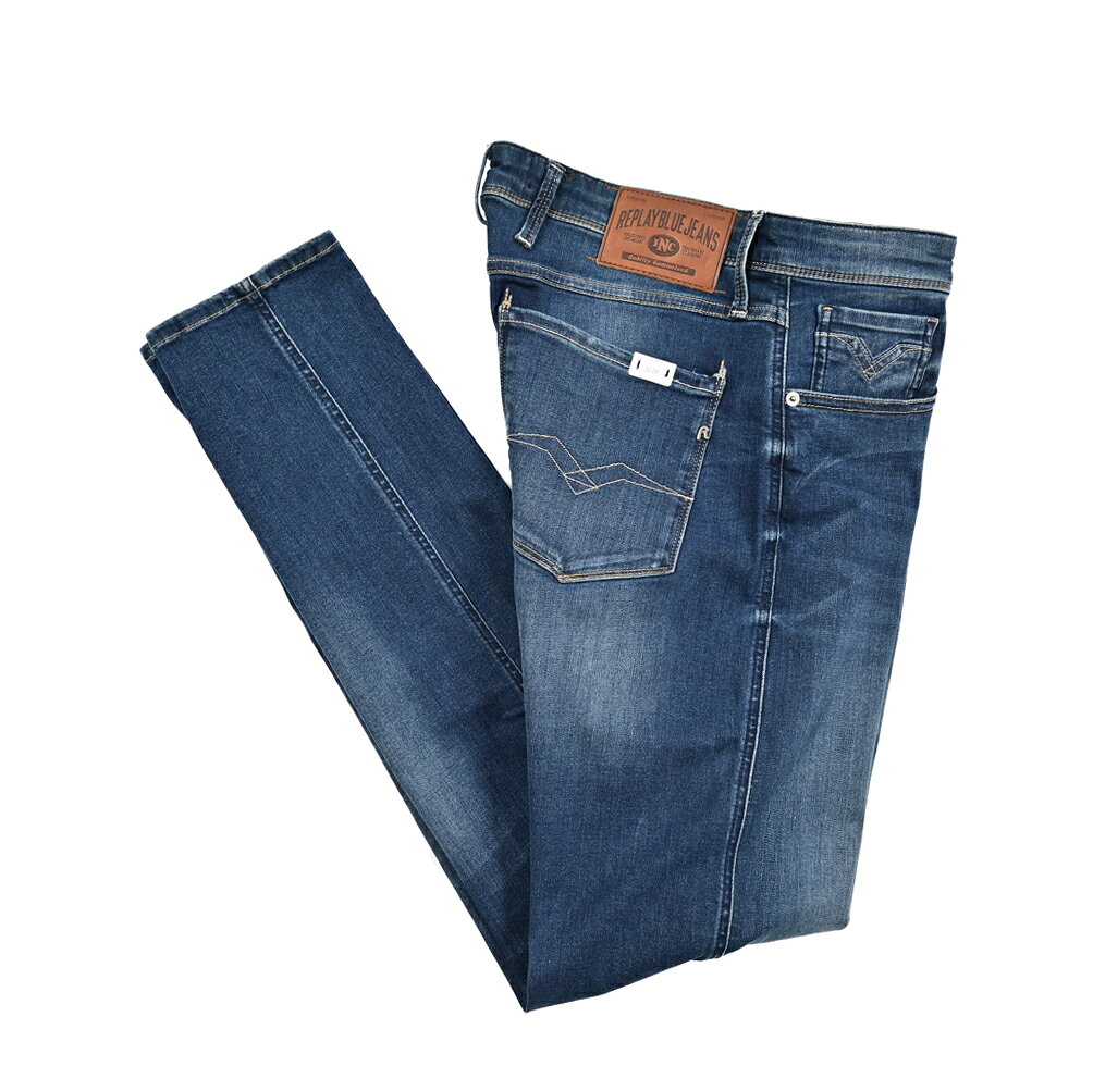 Rakuten - 【SALE】【半額以下】 リプレイ REPLAY ANBASS アンバス デニムジーンズ ストレッチパンツ メンズ SLIM FIT スリムフィット コットン ブルー イタリア ブランド M914