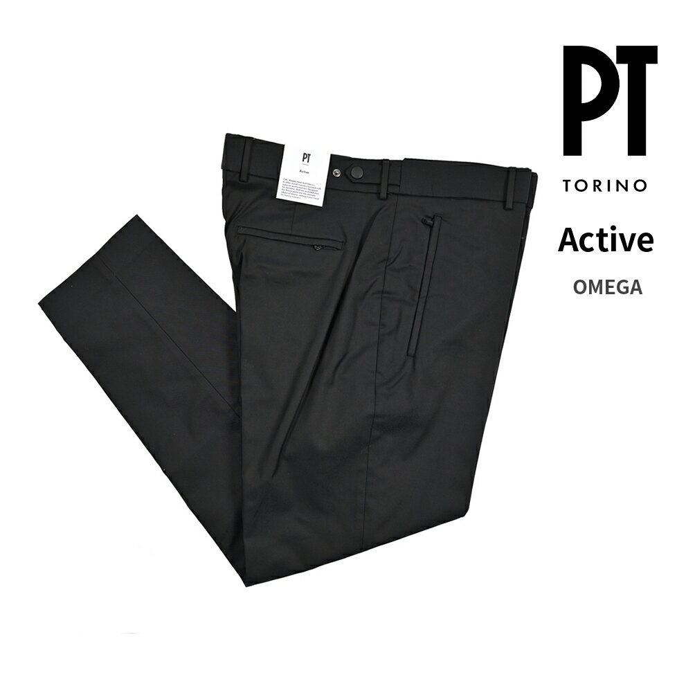 【クリアランス】【半額以下】 ピーティートリノ PT TORINO 【2025-26年 秋冬新作】 Active アクティブ SIGMA シグマ スラックス ノータック ストレッチパンツ 秋冬 春 3シーズン メンズ 高機能コットンストレッチ ブラック