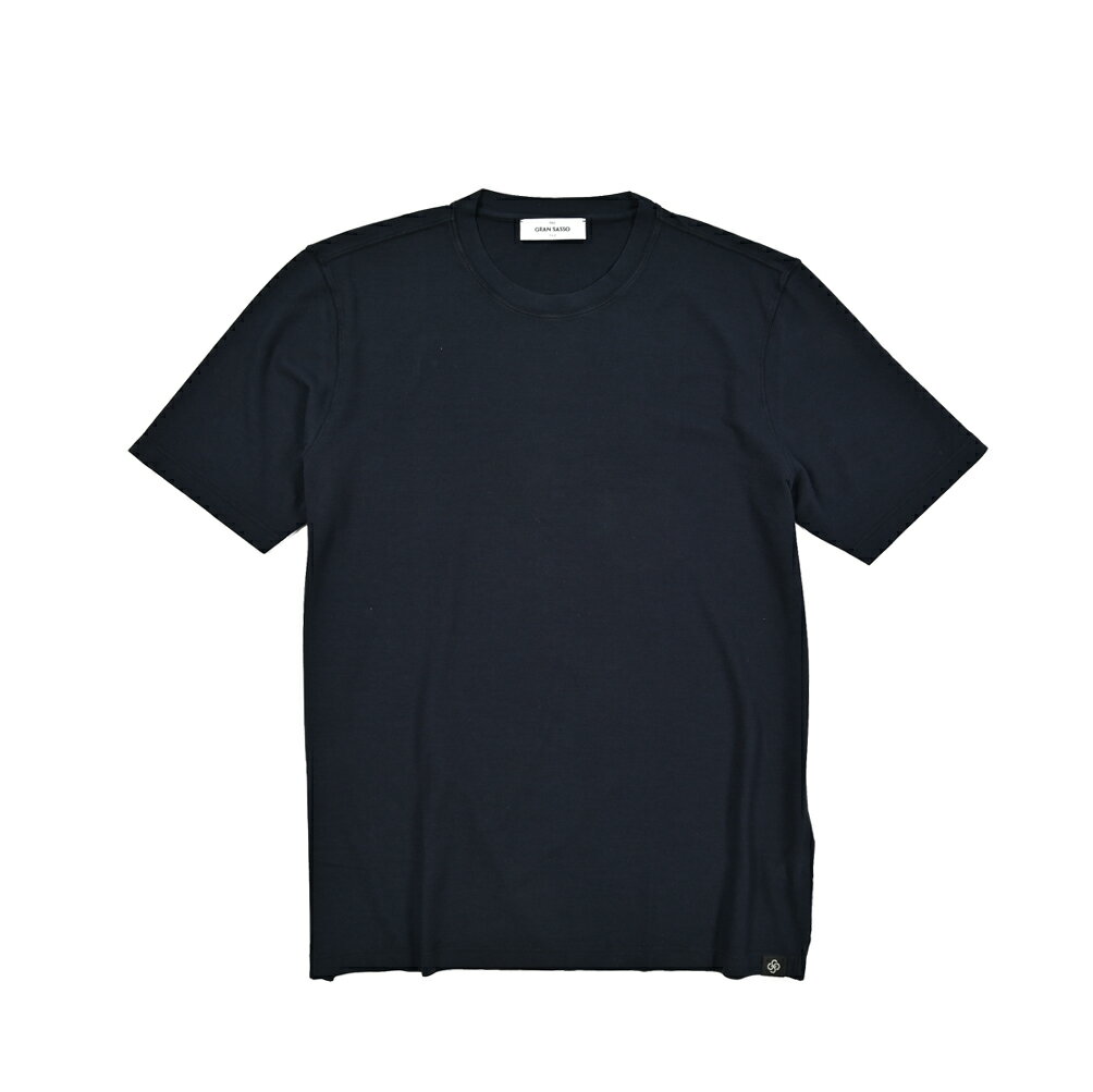 樂天商城 - 【SALE】【P20倍】 グランサッソ GRAN SASSO Tシャツ コットンスムース カットソー 半袖 クルーネック 春夏 メンズ ナチュラルストレッチ コットン 100％ ネイビー イタリア ブランド MADE IN ITALY