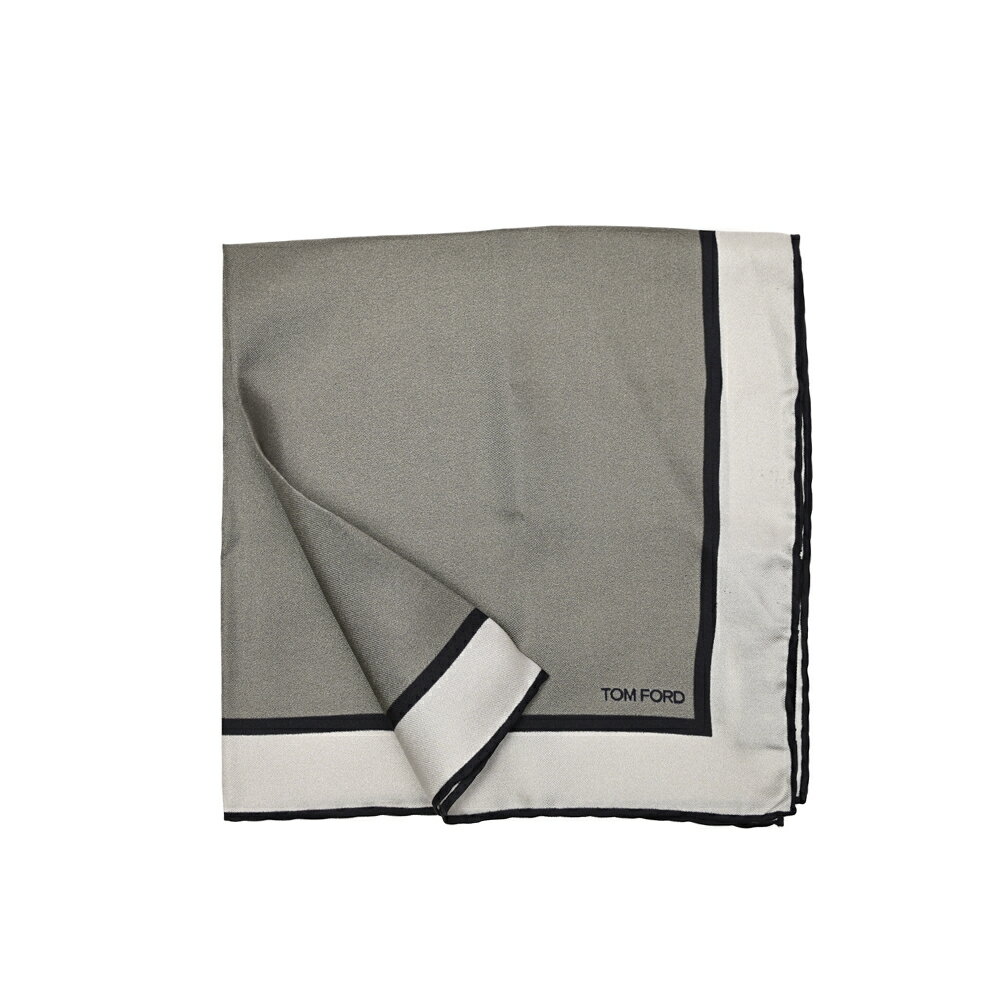 トムフォード TOM FORD ポケットチーフ メンズ シルク 100% 幾何柄 カーキグリーン イタリア ブランド MADE IN ITALY フォーマル パーティー 結婚式 ギフト プレゼント