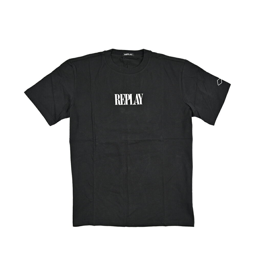 Rakuten - 【半額以下】【70％OFF】 リプレイ REPLAY ロゴ バックプリント Tシャツ カットソー 半袖 クルーネック 春夏 メンズ コットン 100% ロゴ ブラック イタリア ブランド