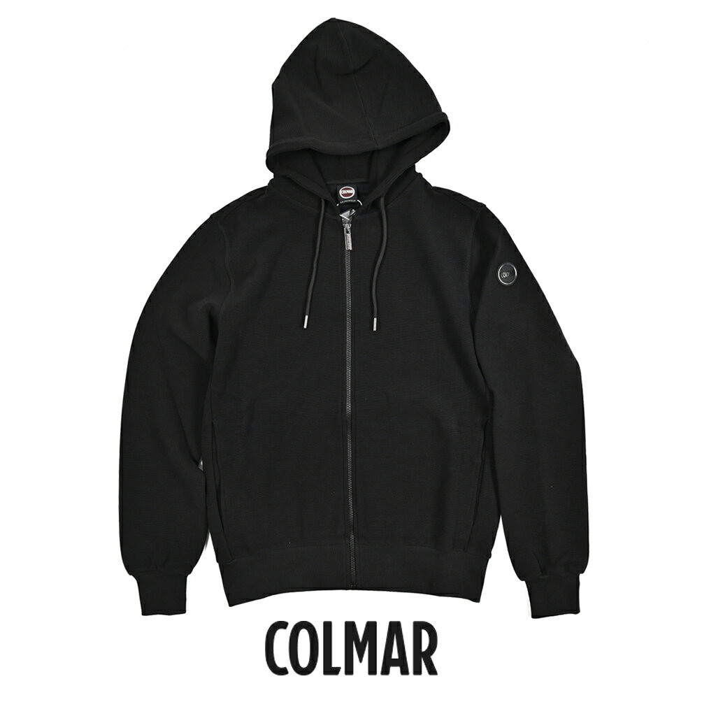 【P10倍】 コルマー COLMAR 【2026年 春夏新作】 フーディー スウェットシャツ ジップアップパーカー 長袖 春夏 メンズ セットアップ対応 REGULAR FIT レギュラーフィット コットンストレッチ ブラック イタリア ブランド COLMAR ORIGINALS