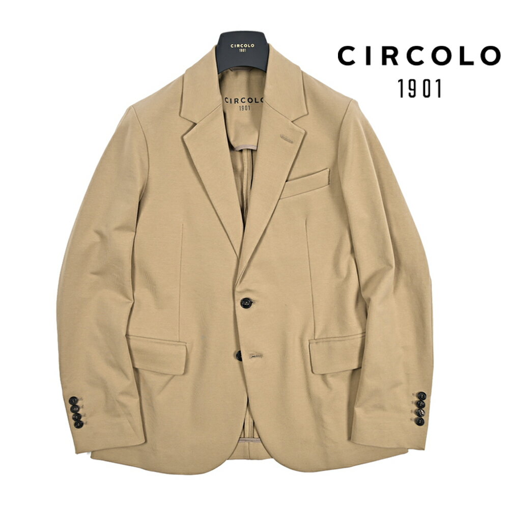 Rakuten - 【P10倍】 チルコロ CIRCOLO 1901 【2026年 春夏新作】 テーラードジャケット イージーブレザー 2Bシングル ノッチドラペル 春夏 メンズ セットアップ対応 コットンフリース ストレッチ ライトジャージー ベージュ イタリア ブランド