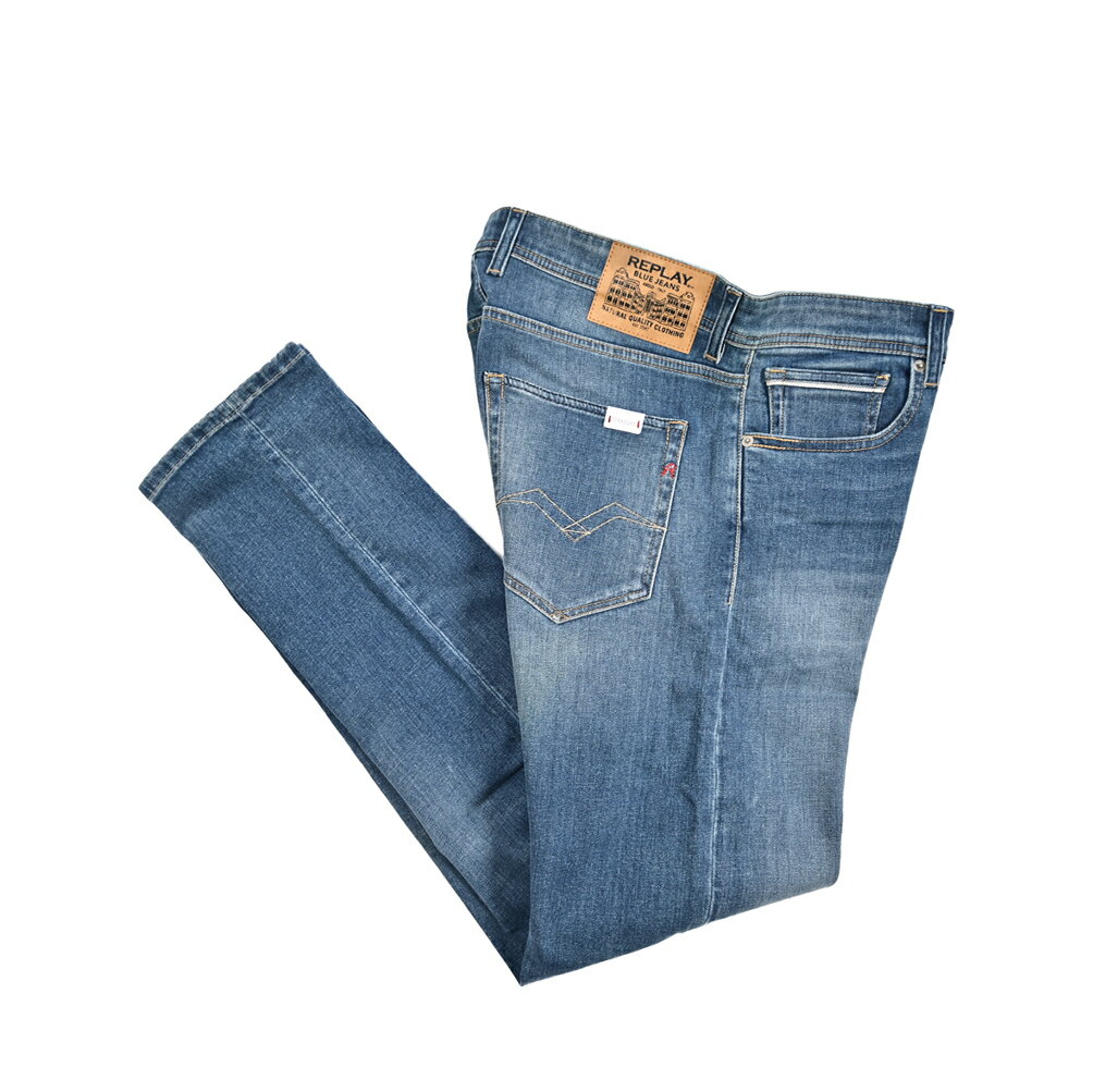 Rakuten - 【SALE】【半額以下】 リプレイ REPLAY GROVER グローバー デニムジーンズ ストレッチパンツ メンズ STRAIGHT FIT ストレートフィット コットン ブルー イタリア ブランド MA972
