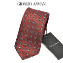 【スーパーSALE】【P20倍】 ジョルジオ アルマーニ GIORGIO ARMANI ネクタイ オールシーズン メンズ シルク 100% 幾何柄 レッド イタ...