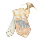 【スーパーSALE】【P20倍】 エトロ ETRO ネクタイ オールシーズン メンズ シルク 100% アニマル 象 ボタニカル ベージュ イタリア ブランド MADE IN ITALY ビジネス ギフト プレゼント ラッピング無料