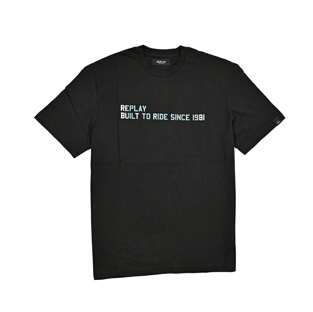 乐天商城 - 【半額以下】【70％OFF】 リプレイ REPLAY ロゴ Tシャツ カットソー 半袖 クルーネック 春夏 メンズ コットン 100% ロゴ ブラック イタリア ブランド