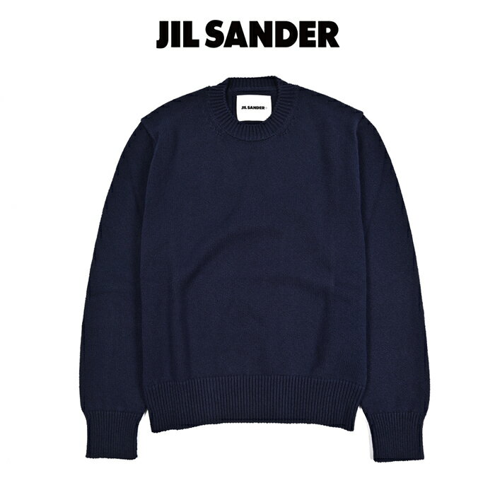 樂天商城 - 【SALE】 ジルサンダー JIL SANDER 【2026年 春夏新作】 ニットセーター クルーネック ミドルゲージ 長袖 春夏 秋 3シーズン メンズ PLAIN FINE TEXTURED COTTON KNITS コットン 100% ネイビー イタリア ブランド MADE IN ITALY