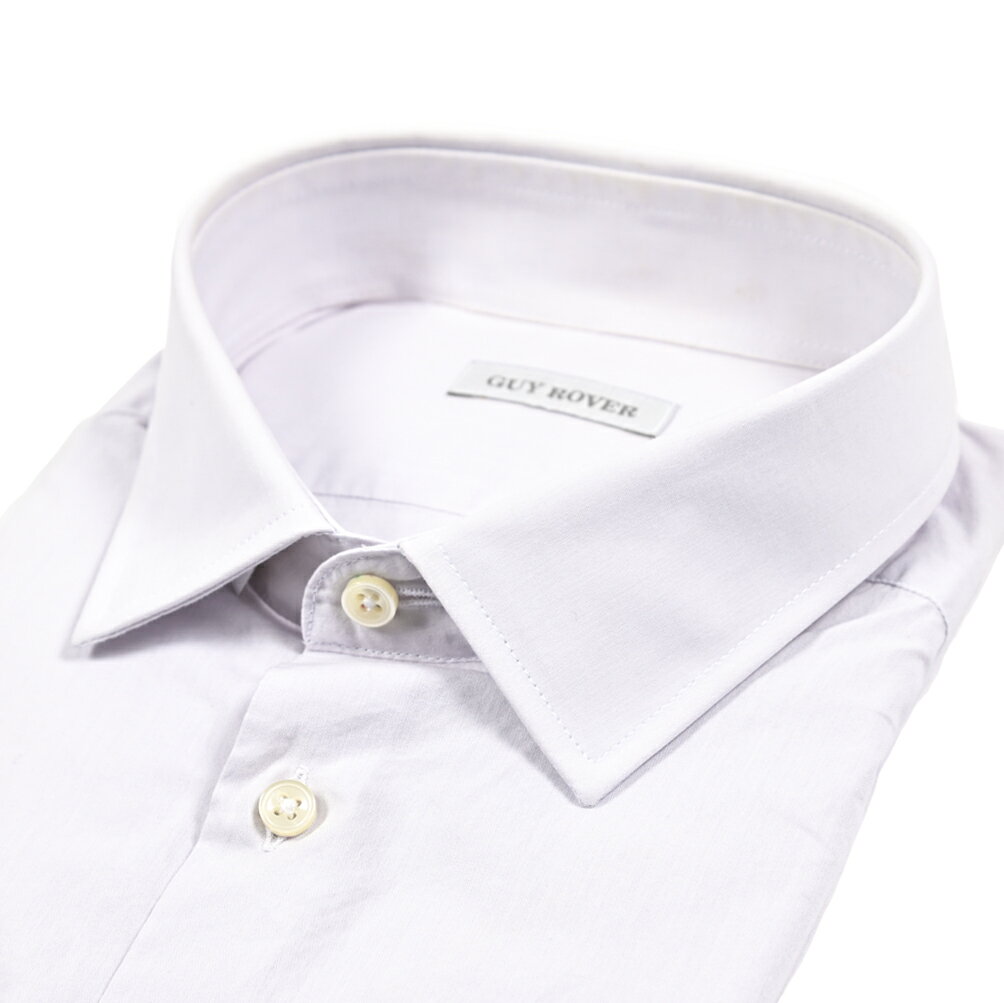 Regular Collar - 【SALE】 ギローバー GUY ROVER ドレスシャツ ワイシャツ レギュラーカラー 長袖 メンズ コットン 100% ライトグレー イタリア ブランド