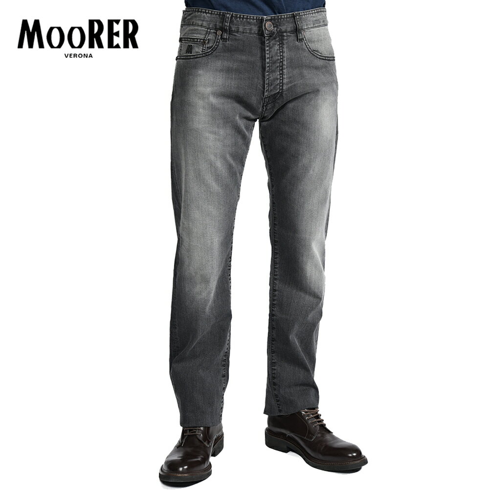 Rakuten - 【P20倍】 ムーレー MOORER PILON-PS701 デニムジーンズ 5ポケット パンツ メンズ Japanese Fabric コットンストレッチ グレー イタリア ブランド MADE IN ITALY