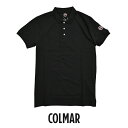 【サマーSALE】 コルマー COLMAR 【2025年 春夏新作】 鹿の子ポロシャツ 半袖 春夏 メンズ Regular fit カノコ ピケ コットンストレッチ ロゴパッチ 無地 ブラック 黒 イタリア ブランド OLMAR ORIGINALS