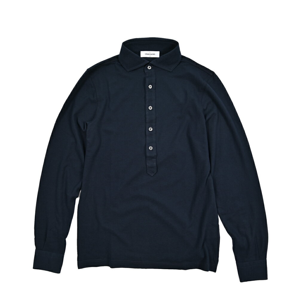 【新品未使用】　Gran Sasso 　グランサッソ　長袖ポロシャツ Gran Sasso（グランサッソ） 長袖ニットポロシャツ 大きいサイズあり