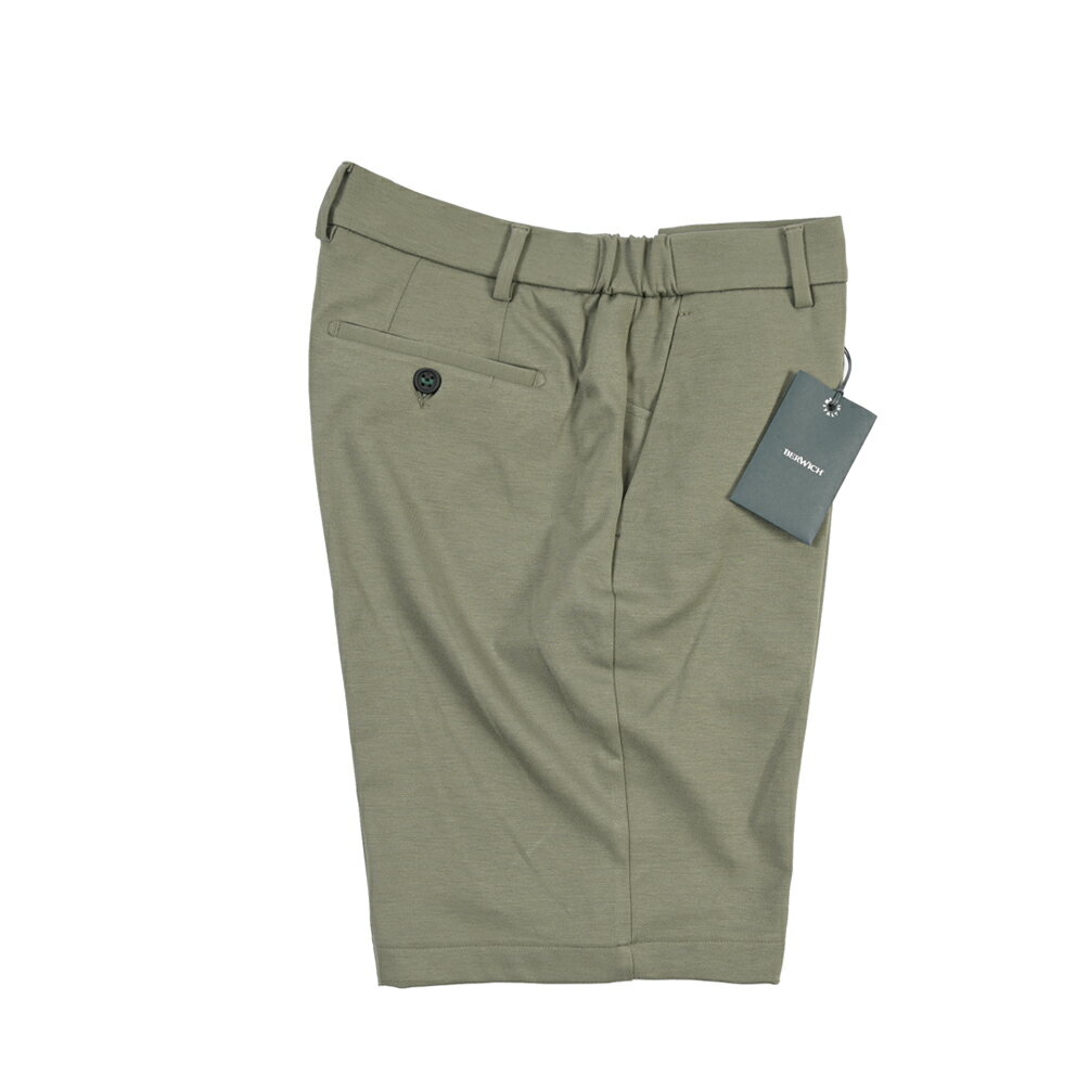 樂天商城 - 【春夏先行セール】【33％OFF】 ベルウィッチ BERWICH BERMUDA ELAX バミューダ ジャージー ショーツ ノータック ハーフパンツ ショートパンツ 春夏 メンズ ビスコース ポリアミド ストレッチ カーキグリーン イタリア ブランド MADE IN ITALY