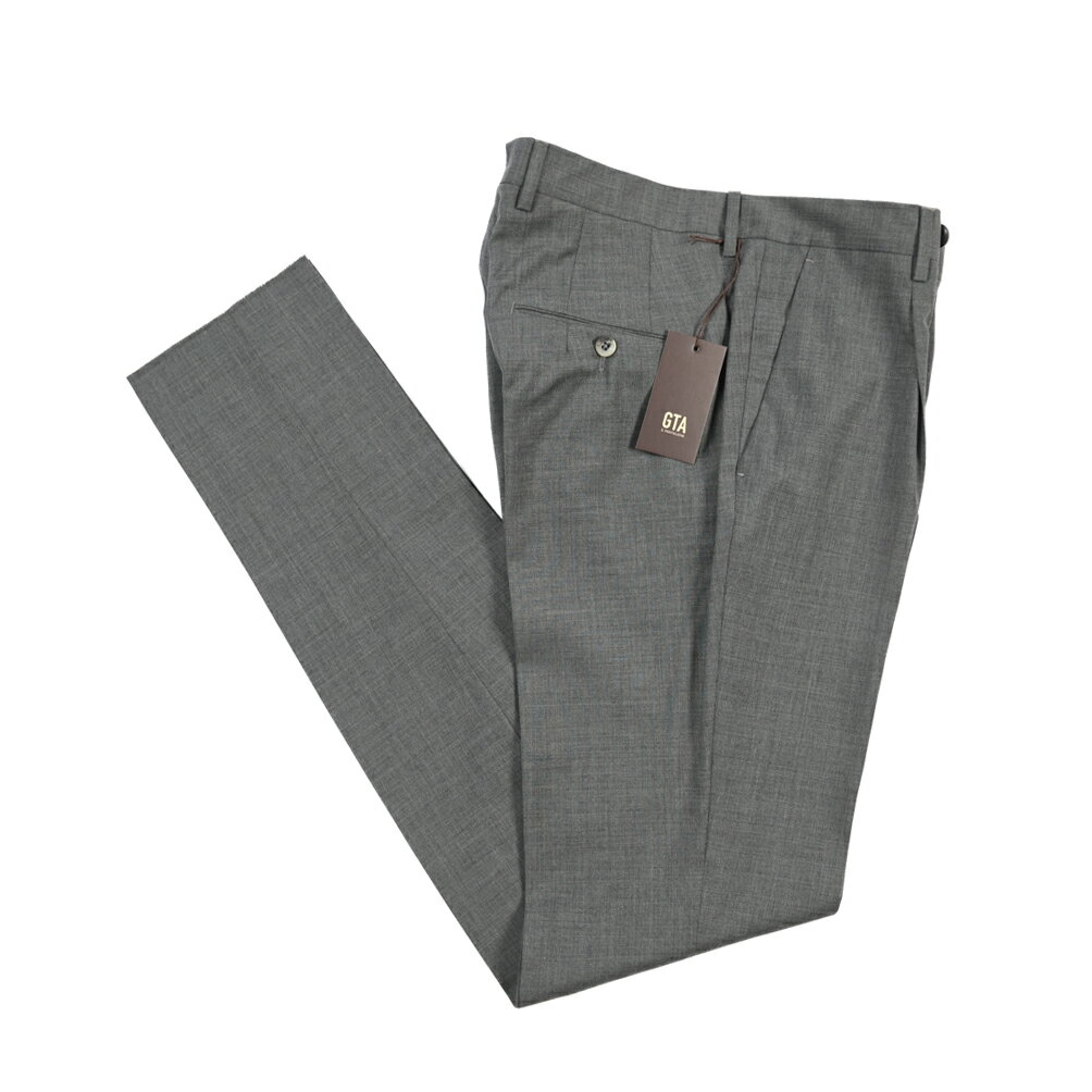 樂天商城 - 【春夏先行セール】【40％OFF】 ジーティーアー GTA 772 L SLIM スリム ウールスラックス ワンタック パンツ 春夏 メンズ ウール 100% グレー イタリア ブランド