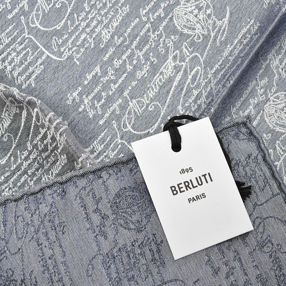 �ڥ��ꥢ��󥹡� �٥��åƥ� BERLUTI ������å� �ݥ��åȥ����� ��� ���륯 100% �֥롼���졼 �ե�� �֥��� MADE IN ITALY �ե����ޥ� �ѡ��ƥ��� �뺧�� ���ե�