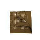 【スーパーDEAL】 トムフォード TOM FORD ポケットチーフ メンズ シルク 100% ドット ブラウンゴールド イタリア ブランド MADE IN I...