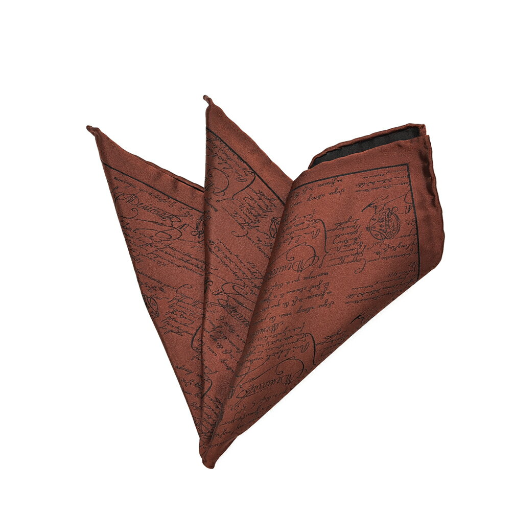 �ڥ��ꥢ��󥹡� �٥��åƥ� BERLUTI ������å� �ݥ��åȥ����� ��� ���륯 100% �֥饦�� �ե�� �֥��� MADE IN ITALY �ե����ޥ� �ѡ��ƥ��� �뺧�� ���ե�