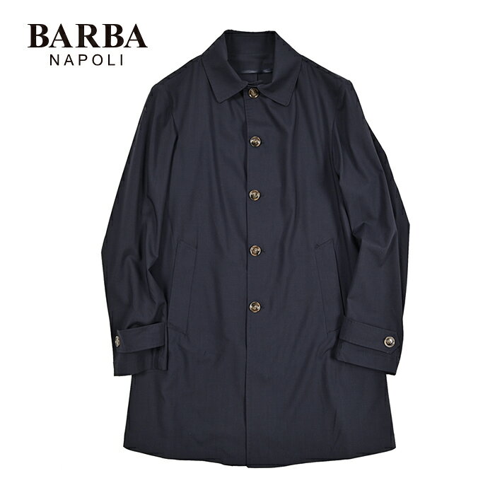 Rakuten - 【SALE】【P20倍】 バルバ BARBA 【2026年 春夏新作】 SPL MONO ステンカラーコート 春夏 メンズ ライトアウター ヴァージンウール 100% ネイビー イタリア ブランド MADE IN ITALY