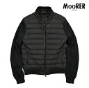 【SALE】 ムーレー MOORER MONDINI-SCC 異素材コンビ ダウンブルゾン ボンバージャケット スタンドカラー 春 秋 3シーズン メンズ アウター ナイロン ブラック イタリア ブランド MADE IN ITALY