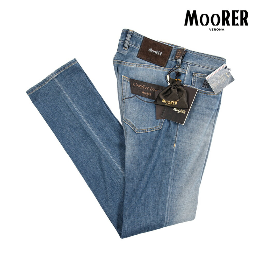 Rakuten - 【スーパーSALE】 ムーレー MOORER CREDI-PS705 デニムジーンズ 5ポケット パンツ メンズ スリムフィット Japanese Fabric コットンストレッチ ブルー イタリア ブランド MADE IN ITALY