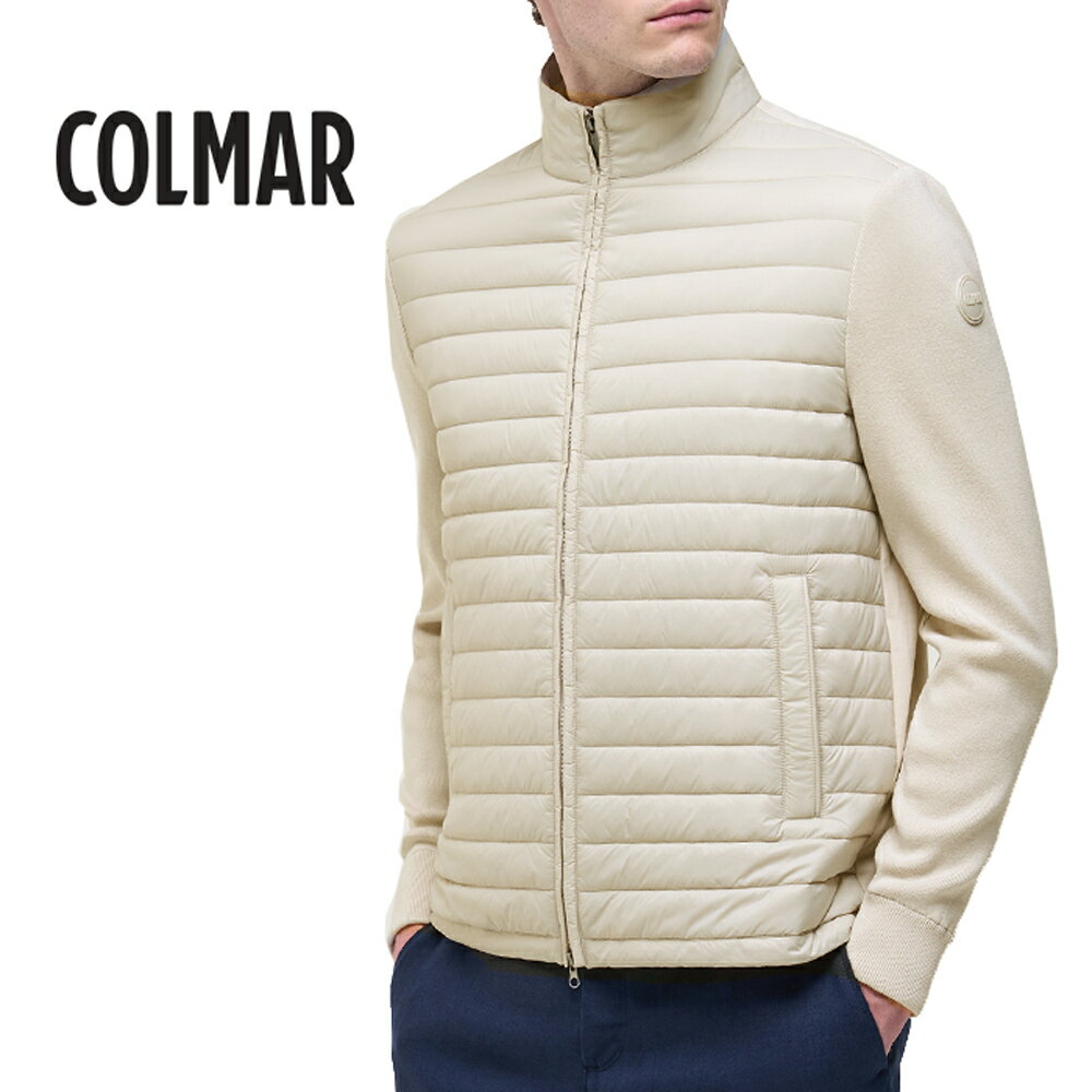 Rakuten - 【P10倍】 コルマー COLMAR 【2026年 春夏新作】 ジップアップブルゾン 異素材コンビ 中綿入り ハイブリッドジャケット 春夏 メンズ ライトアウター ナイロン コットンニット ライトベージュ イタリア ブランド COLMAR ORIGINALS