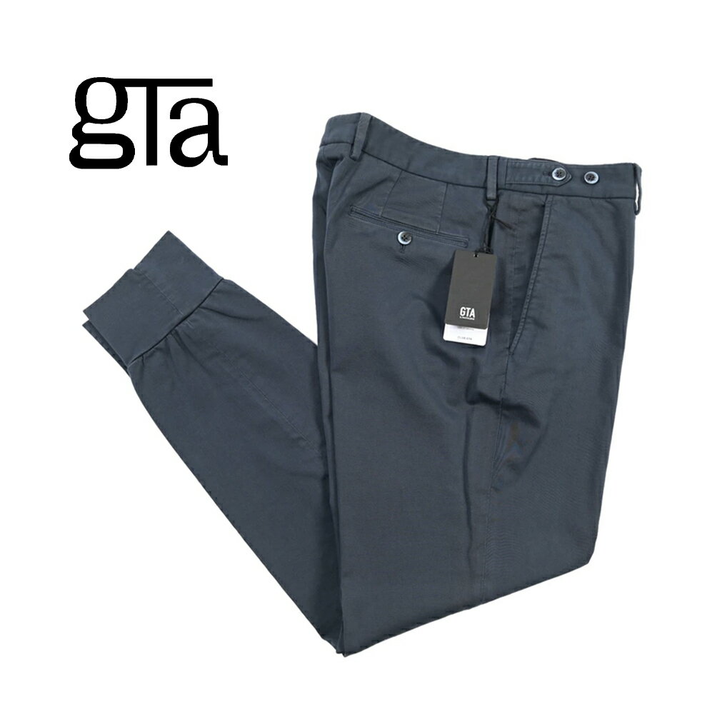 Rakuten - 【クーポンで半額】 ジーティーアー GTA GIORGIO TECH ジョルジオ テック SLIM スリム スラックス ノータック イージーパンツ 春夏 メンズ コットンジャージー ストレッチ ネイビー イタリア ブランド