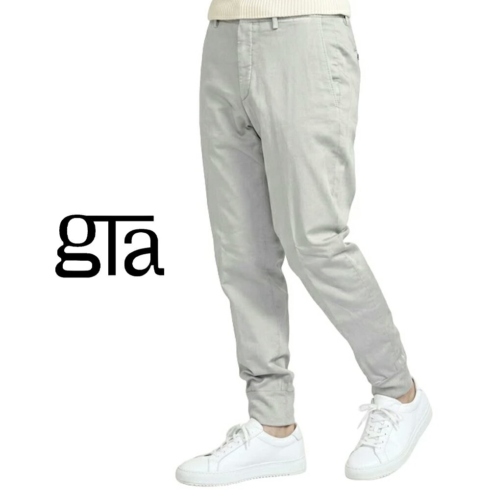 乐天商城 - 【クーポンで半額】 ジーティーアー GTA GIORGIO TECH ジョルジオ テック SLIM スリム スラックス ノータック イージーパンツ 春夏 メンズ コットンジャージー ストレッチ グレー イタリア ブランド