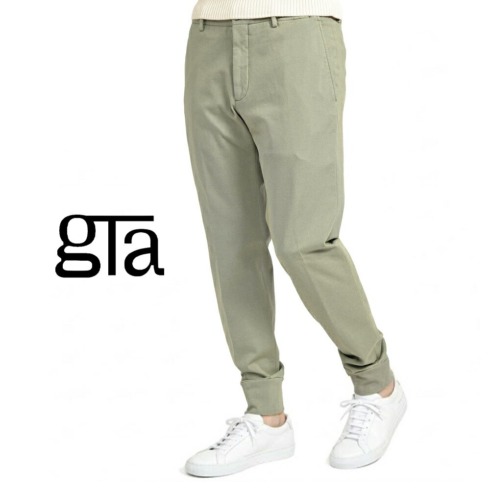 Rakuten - 【クーポンで半額】 ジーティーアー GTA GIORGIO TECH ジョルジオテック SLIM スリム スラックス ノータック イージーパンツ 春夏 メンズ コットンジャージー ストレッチ グリーン イタリア ブランド