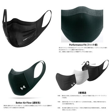 UNDER ARMOUR/アンダーアーマー　1368010 UAスポーツマスク　3層構造 メール便選択で送料無料