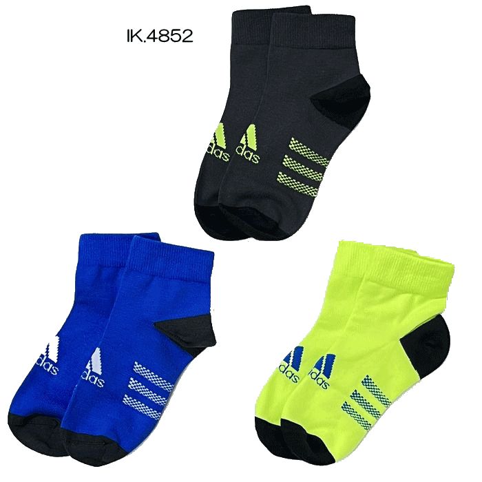 アディダス　BV565　キッズアンクルソックス3足組 ［子供用靴下］［12cm〜13cm］［14cm〜15cm］メール便配送(ポスト投函・発送日の2日〜1週間後にお届け予定)選択で送料無料