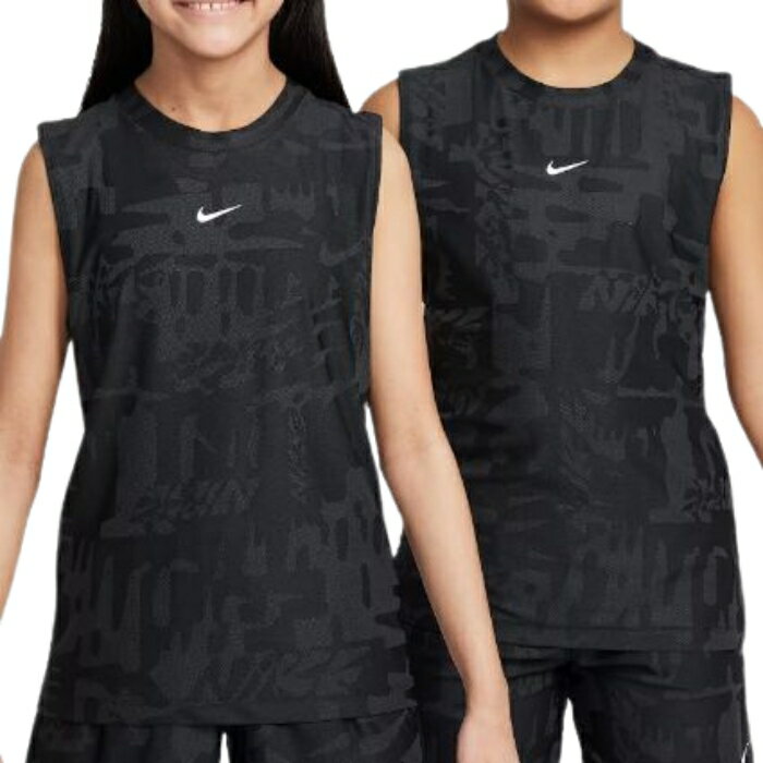 ナイキ　HJ3794　ユース Dri-FIT マルチスリーブレストップ ［010.ブラック/ホワイト］［130cm-170cm］..