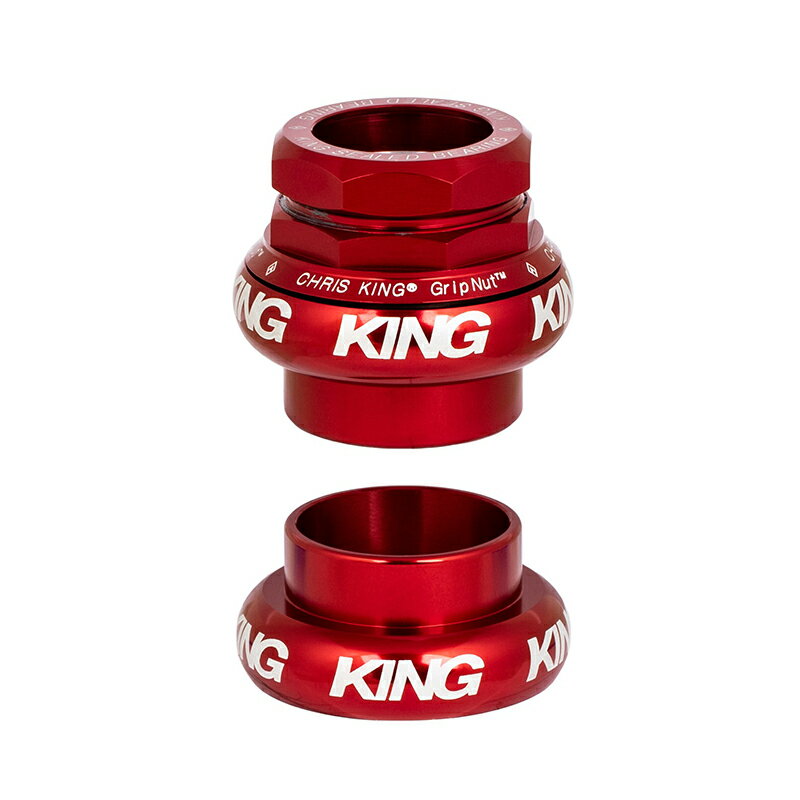 クリスキング グリップナット 1-1/8 スレッド RED GRIPNUT ヘッドパーツ CHRIS KING 自転車