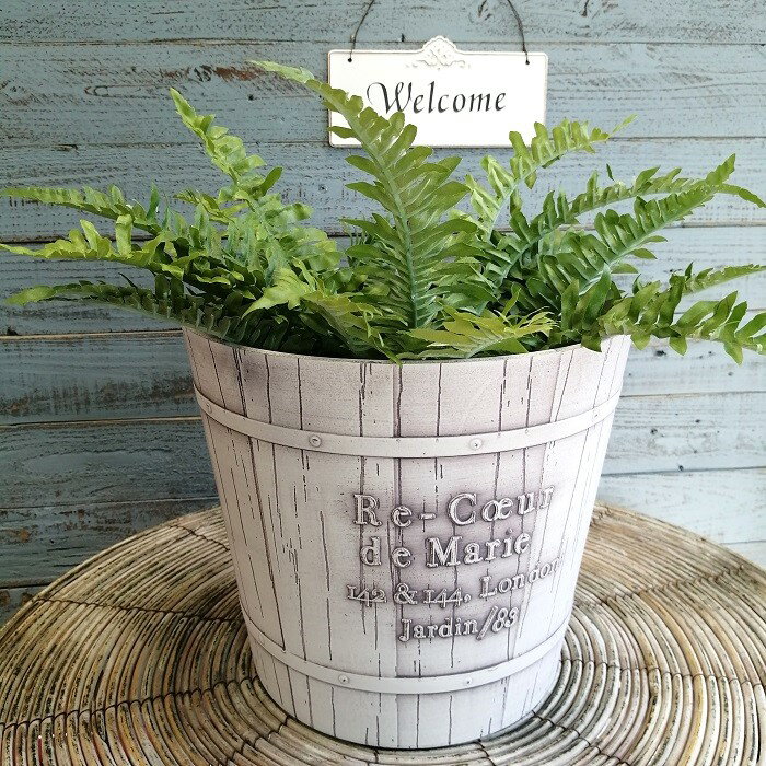 ガーデニング雑貨 植木鉢 プランター 樹脂ポット プラスチック鉢 鉢 鉢カバー ガーデン雑貨 ガーデニング 雑貨 アンティーク ナチュラル おしゃれ かわいい FLOWER2 グレインサークル YZ-MS1127-80