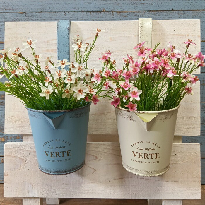 ガーデニング雑貨 植木鉢 プランター ブリキポット ブリキ バケツ 鉢 鉢カバー ガーデン雑貨 ガーデニング 雑貨 アンティーク ナチュラル おしゃれ かわいい HANG ブリキフック3号SET2 SG-548005WB-60