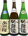 3本セット！出羽桜720ml（出羽燦々誕生記念本生 桜花吟醸火入・本生）クール料金無料 日本酒 清酒 四合瓶 山形 でわざくら ギフト 飲み比べ